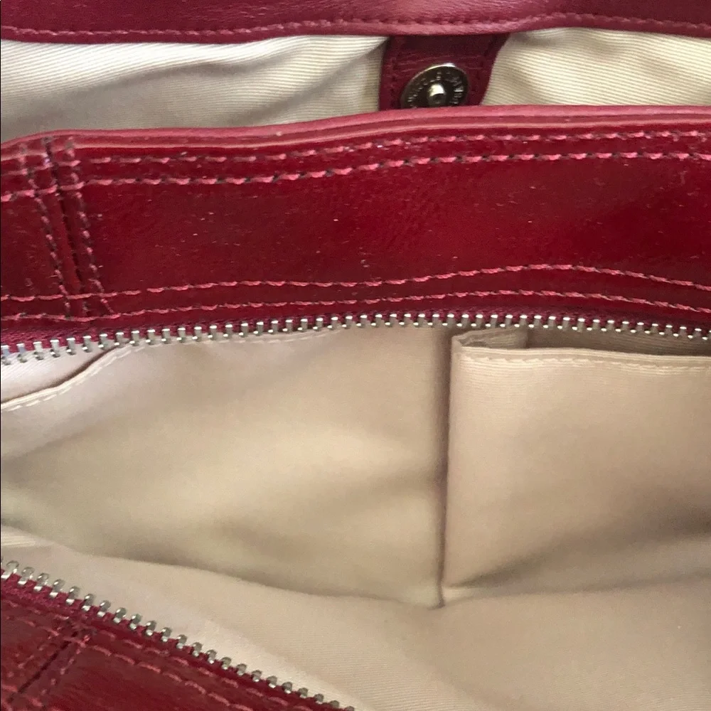Coach Y2k soho Burgundy Leather Shoulder Purse with Silver Hardware